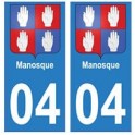 04 Manosque ville autocollant plaque