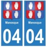 04 Manosque ville autocollant plaque