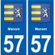 57 Manom blason autocollant plaque immatriculation stickers ville