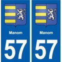 57 Manom blason autocollant plaque immatriculation stickers ville