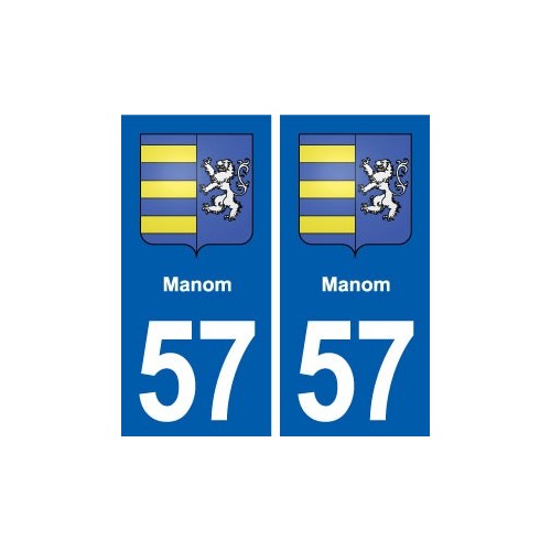 57 Manom blason autocollant plaque immatriculation stickers ville
