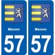 57 Manom blason autocollant plaque immatriculation stickers ville