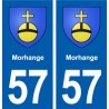 57 Morhange blason autocollant plaque immatriculation stickers ville