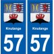 57 Knutange blason autocollant plaque immatriculation stickers ville