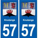 57 Knutange blason autocollant plaque immatriculation stickers ville