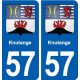 57 Knutange blason autocollant plaque immatriculation stickers ville