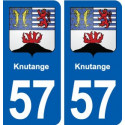 57 Knutange blason autocollant plaque immatriculation stickers ville
