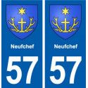 57 Neufchef blason autocollant plaque immatriculation stickers ville