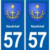57 Neufchef blason autocollant plaque immatriculation stickers ville