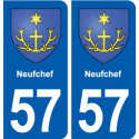 57 Neufchef blason autocollant plaque immatriculation stickers ville