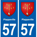 57 Plappeville blason autocollant plaque immatriculation stickers ville