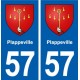 57 Plappeville blason autocollant plaque immatriculation stickers ville
