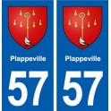 57 Plappeville blason autocollant plaque immatriculation stickers ville
