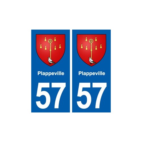 57 Plappeville blason autocollant plaque immatriculation stickers ville