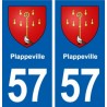 57 Plappeville blason autocollant plaque immatriculation stickers ville
