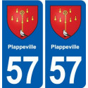 57 Plappeville blason autocollant plaque immatriculation stickers ville