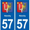 57 Rémilly blason autocollant plaque immatriculation stickers ville