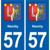 57 Rémilly blason autocollant plaque immatriculation stickers ville