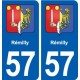 57 Rémilly blason autocollant plaque immatriculation stickers ville