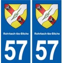 57 Rohrbach-lès-Bitche blason autocollant plaque immatriculation stickers ville