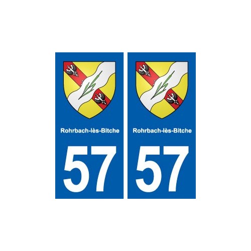 57 Rohrbach-lès-Bitche blason autocollant plaque immatriculation stickers ville