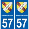 57 Rohrbach-lès-Bitche blason autocollant plaque immatriculation stickers ville