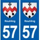 57 Rouhling blason autocollant plaque immatriculation stickers ville