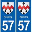 57 Rouhling blason autocollant plaque immatriculation stickers ville
