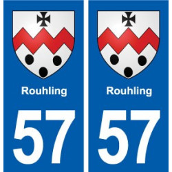 57 Rouhling blason autocollant plaque immatriculation stickers ville