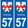 57 Rouhling blason autocollant plaque immatriculation stickers ville