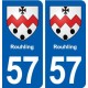 57 Rouhling blason autocollant plaque immatriculation stickers ville