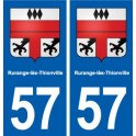 57 Rurange-lès-Thionville blason autocollant plaque immatriculation stickers ville