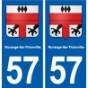 57 Rurange-lès-Thionville blason autocollant plaque immatriculation stickers ville