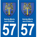57 Sainte-Marie-aux-Chênes blason autocollant plaque immatriculation stickers ville