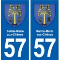 57 Sainte-Marie-aux-Chênes blason autocollant plaque immatriculation stickers ville