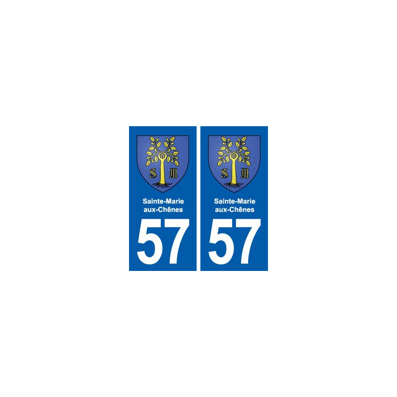 57 Sainte-Marie-aux-Chênes blason autocollant plaque immatriculation stickers ville
