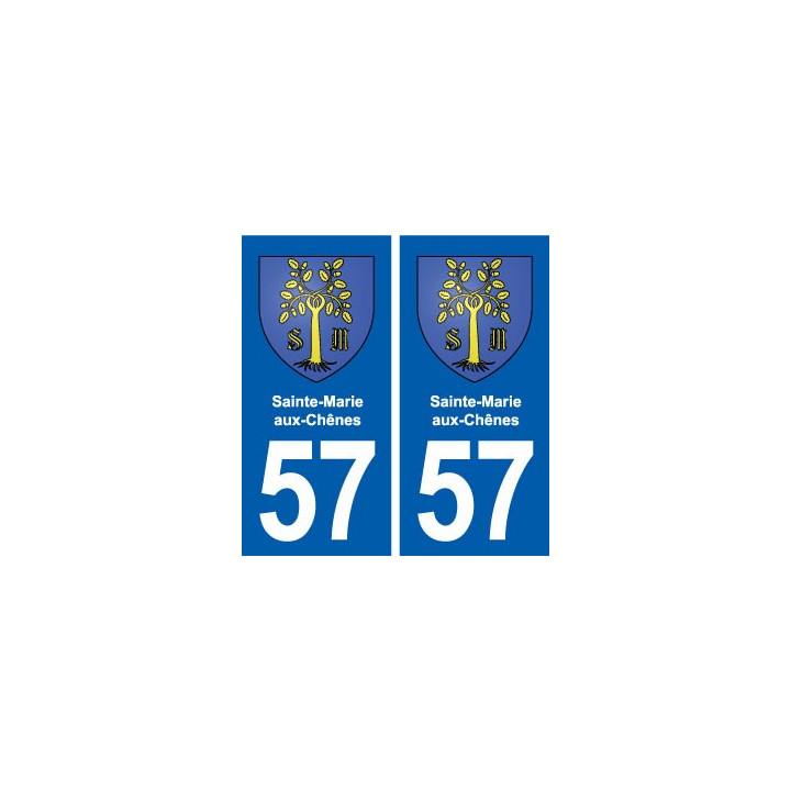 57 Sainte-Marie-aux-Chênes blason autocollant plaque immatriculation stickers ville