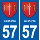 57 Spicheren blason autocollant plaque immatriculation stickers ville