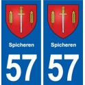 57 Spicheren blason autocollant plaque immatriculation stickers ville