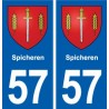 57 Spicheren blason autocollant plaque immatriculation stickers ville
