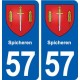 57 Spicheren blason autocollant plaque immatriculation stickers ville