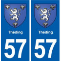 57 Théding blason autocollant plaque immatriculation stickers ville