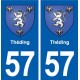 57 Théding blason autocollant plaque immatriculation stickers ville