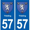 57 Théding blason autocollant plaque immatriculation stickers ville