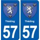 57 Théding blason autocollant plaque immatriculation stickers ville