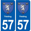 57 Théding blason autocollant plaque immatriculation stickers ville