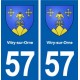 57 Vitry-sur-Orne blason autocollant plaque immatriculation stickers ville