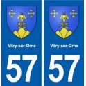 57 Vitry-sur-Orne blason autocollant plaque immatriculation stickers ville