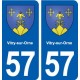 57 Vitry-sur-Orne blason autocollant plaque immatriculation stickers ville