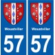 57 Woustviller blason autocollant plaque immatriculation stickers ville